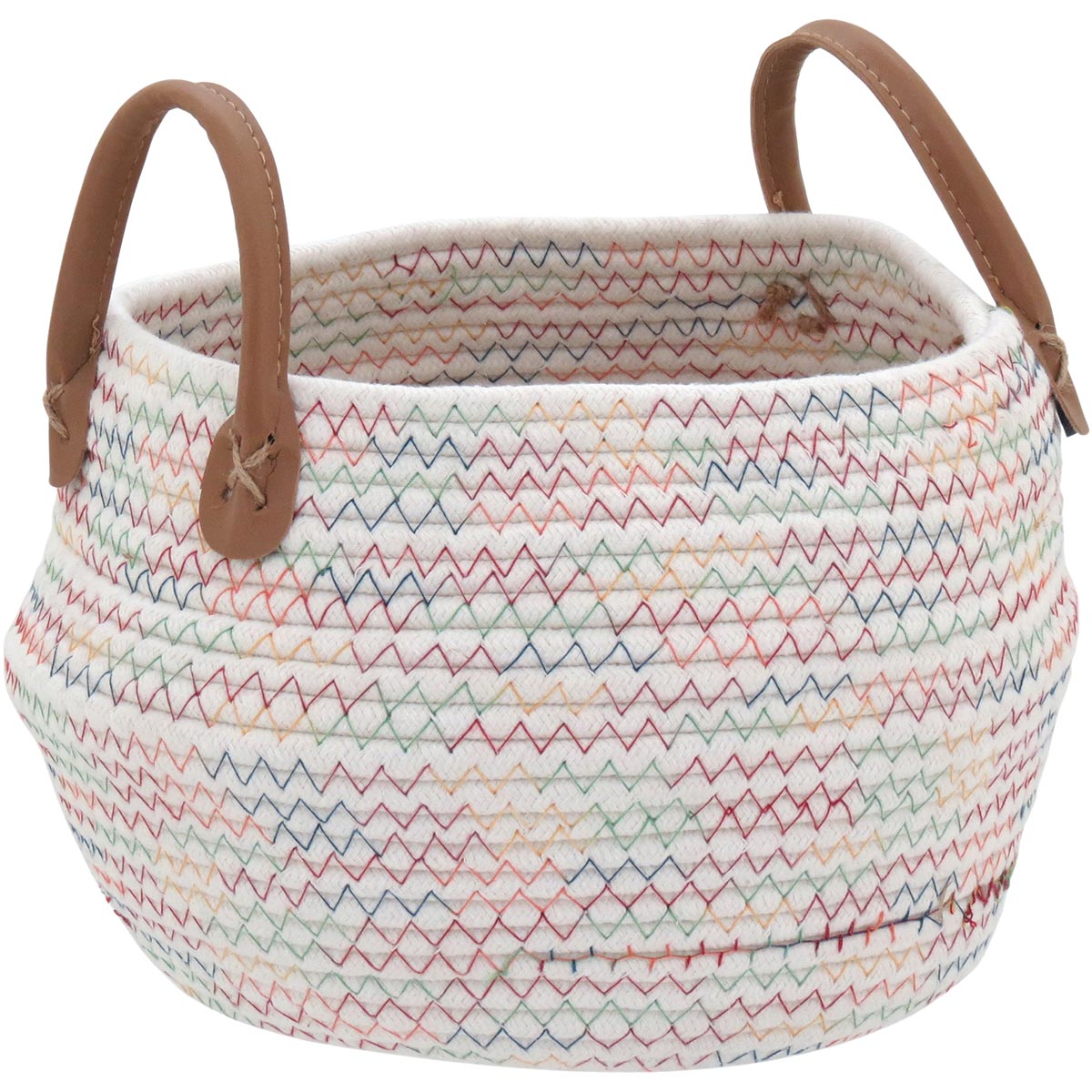 Cesta de Tecido Branca 17x25x23cm para Organização Colorê