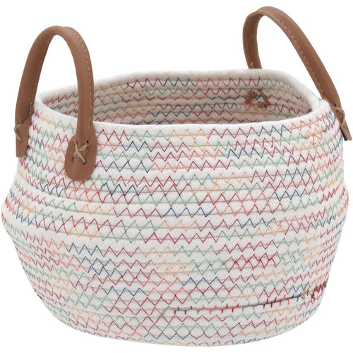 Cesta de Tecido Branca 17x25x23cm para Organização Colorê
