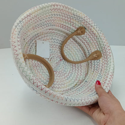 Cesta de Tecido Branca 17x25x23cm para Organização Colorê