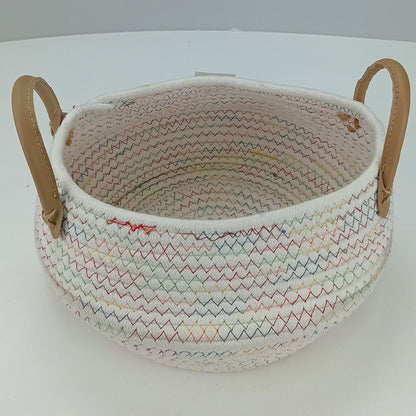 Cesta de Tecido Branca 17x25x23cm para Organização Colorê