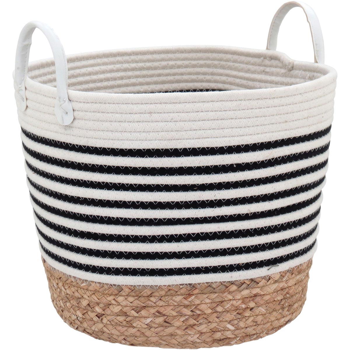 Conjunto de 3 Cestas Organizadoras Fibra Preta - Decoração e Armazenamento