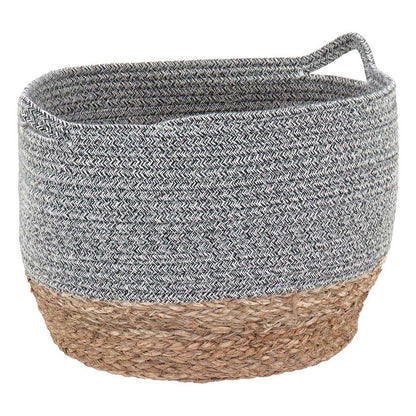 Conjunto de Cestas Decorativas Kigali Fibra Cinza 3 Tamanhos