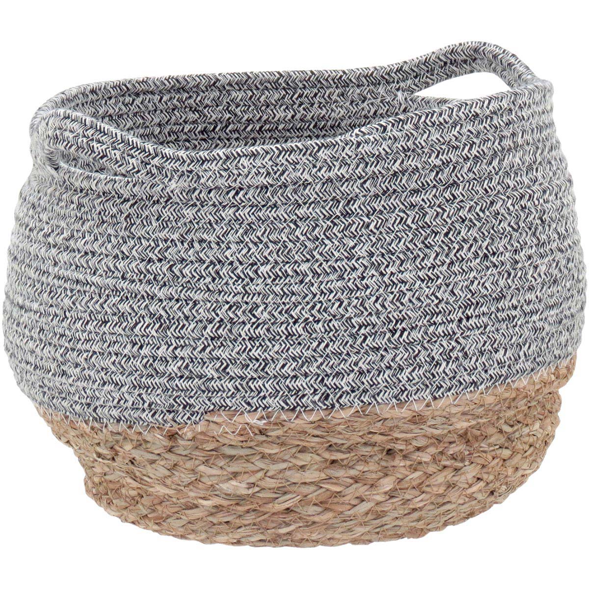 Conjunto de Cestas Decorativas Kigali Fibra Cinza 3 Tamanhos