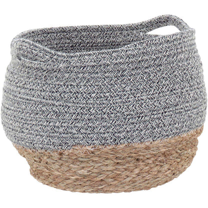 Conjunto de Cestas Decorativas Kigali Fibra Cinza 3 Tamanhos