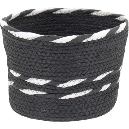 Conjunto de Cestas Decorativas Sawalli Fibra Preta 3 Peças