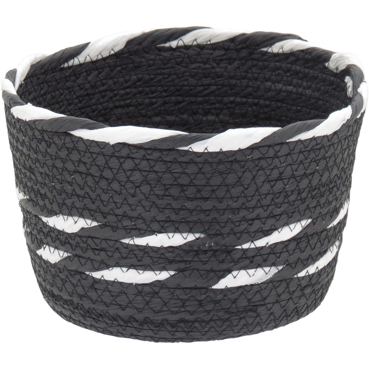 Conjunto de Cestas Decorativas Sawalli Fibra Preta 3 Peças