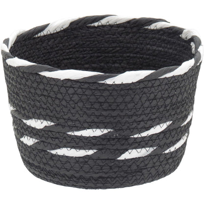 Conjunto de Cestas Decorativas Sawalli Fibra Preta 3 Peças