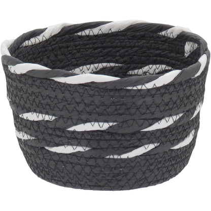 Conjunto de Cestas Decorativas Sawalli Fibra Preta 3 Peças
