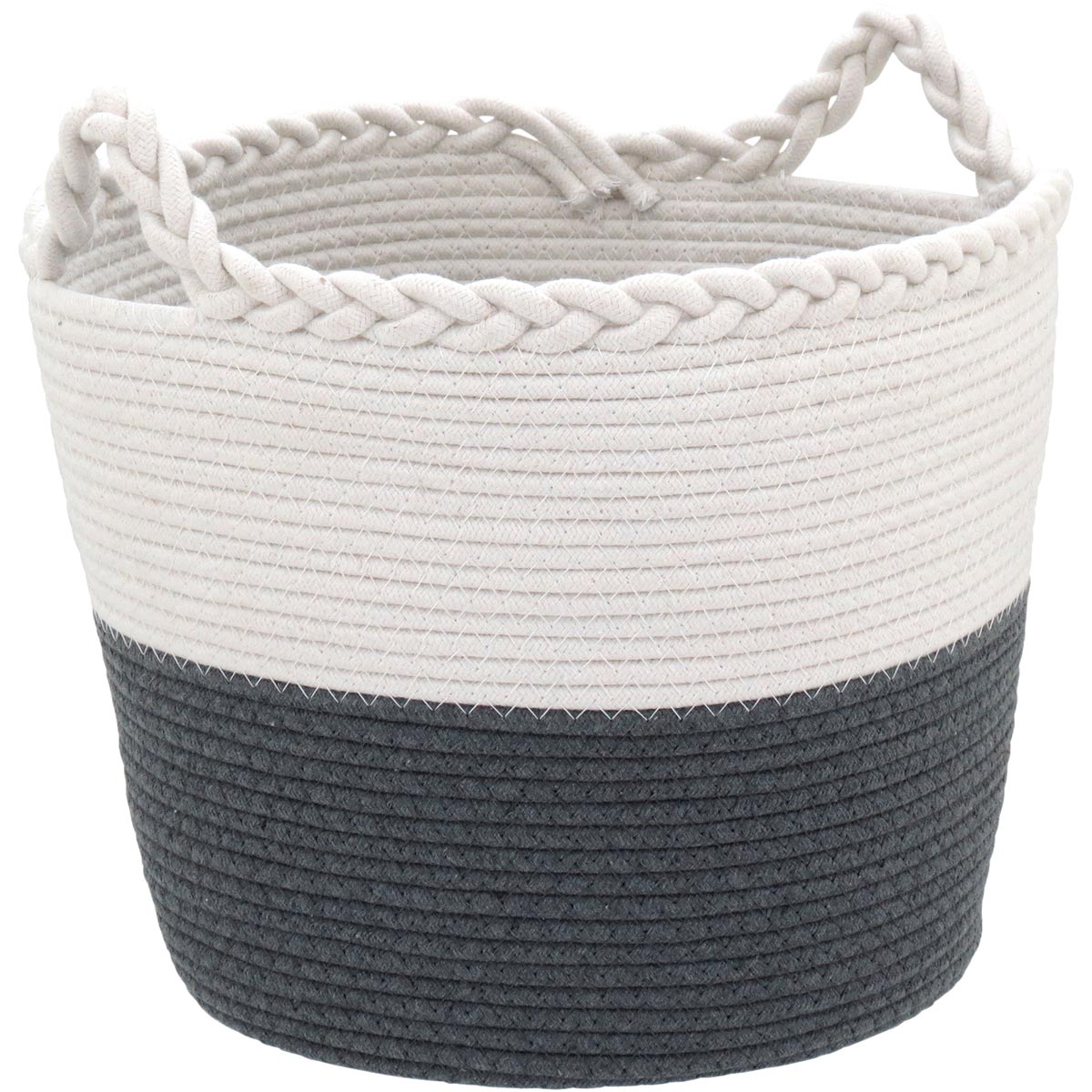 Conjunto de 3 Cestas Organizadoras Caterrine Tecido Cinza 32/27,7/21,7 cm