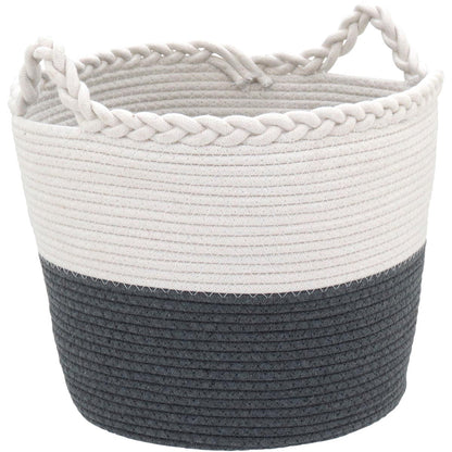 Conjunto de 3 Cestas Organizadoras Caterrine Tecido Cinza 32/27,7/21,7 cm