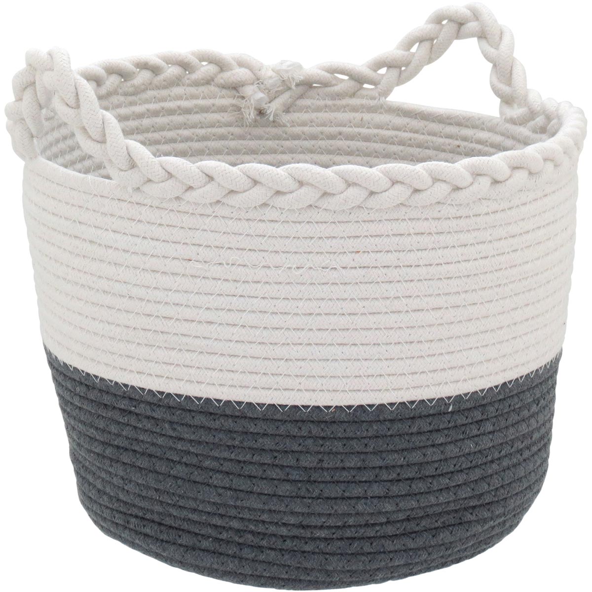 Conjunto de 3 Cestas Organizadoras Caterrine Tecido Cinza 32/27,7/21,7 cm