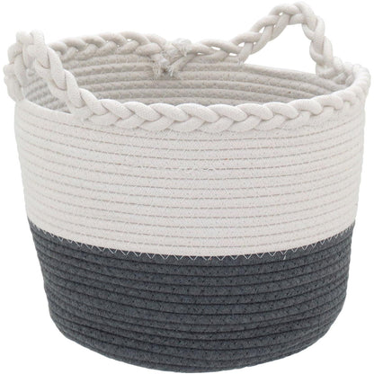 Conjunto de 3 Cestas Organizadoras Caterrine Tecido Cinza 32/27,7/21,7 cm