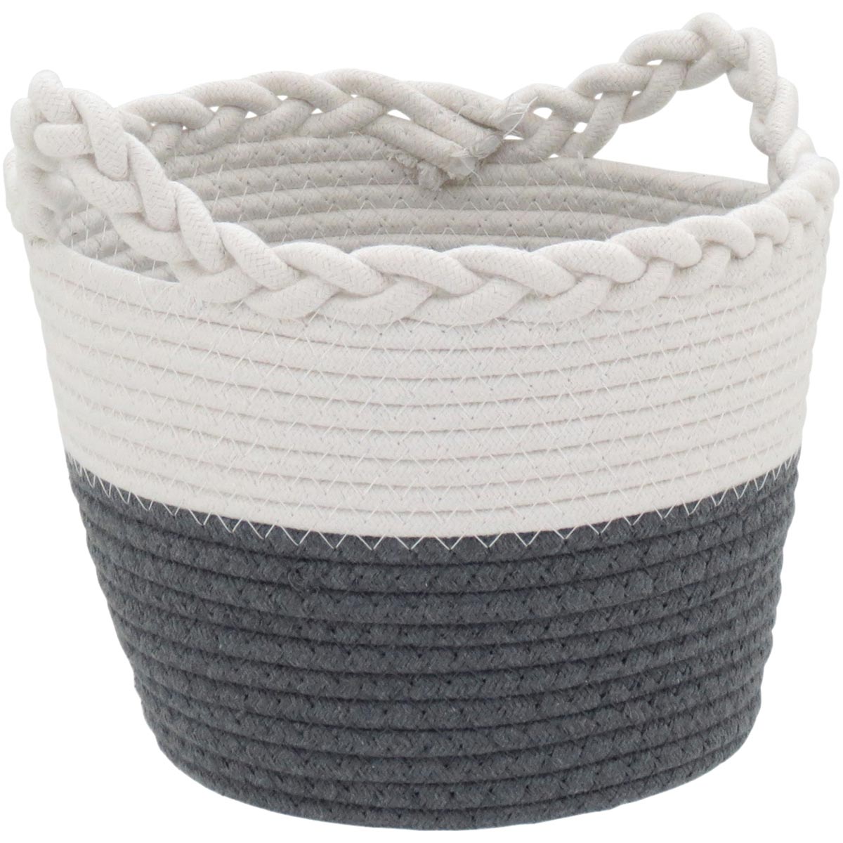 Conjunto de 3 Cestas Organizadoras Caterrine Tecido Cinza 32/27,7/21,7 cm