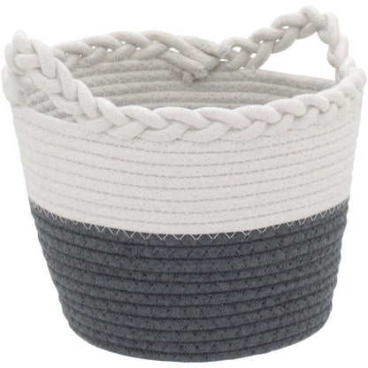 Conjunto de 3 Cestas Organizadoras Caterrine Tecido Cinza 32/27,7/21,7 cm