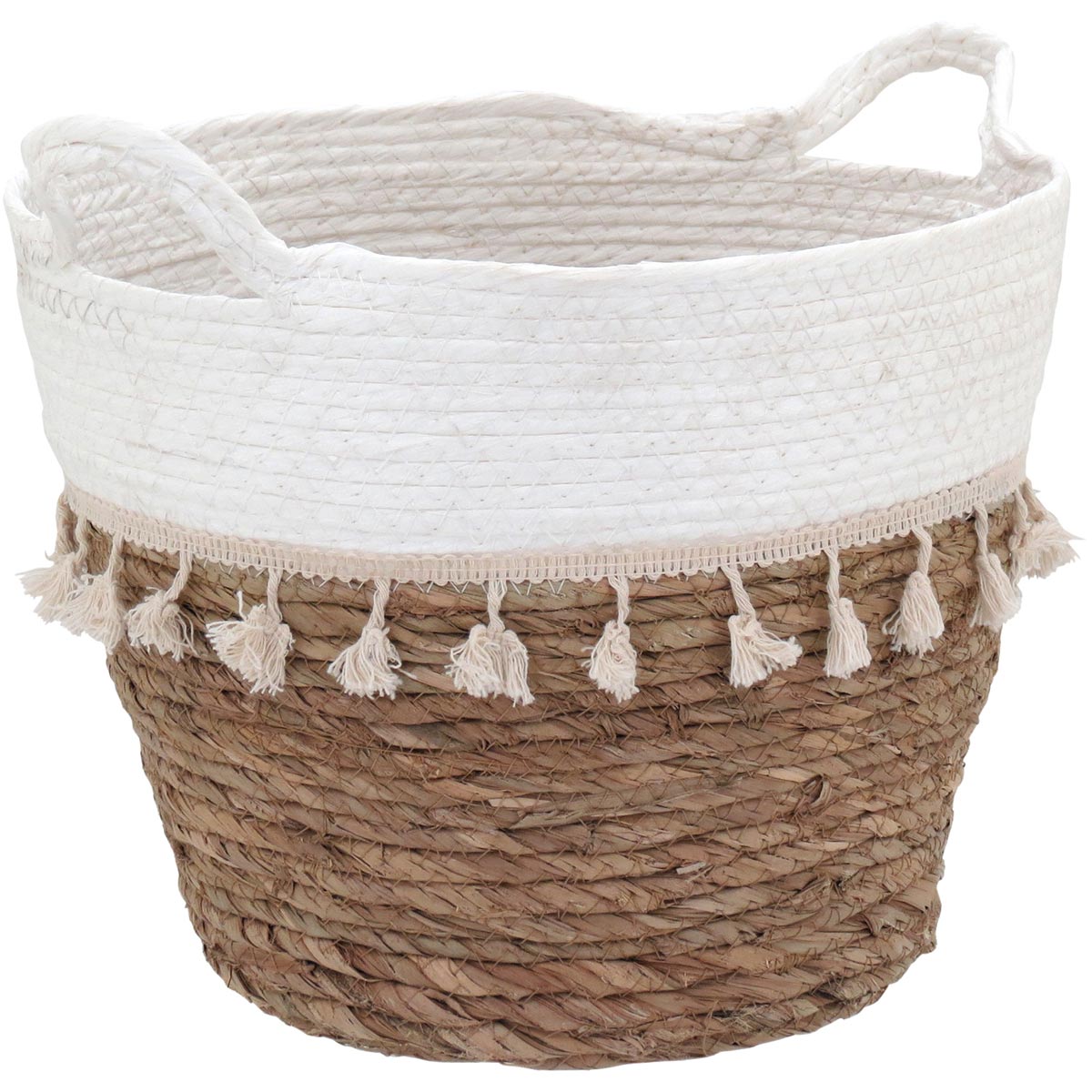 Conjunto de Cestas Organizadoras Fibra Branca 3 Peças  - Decorativas