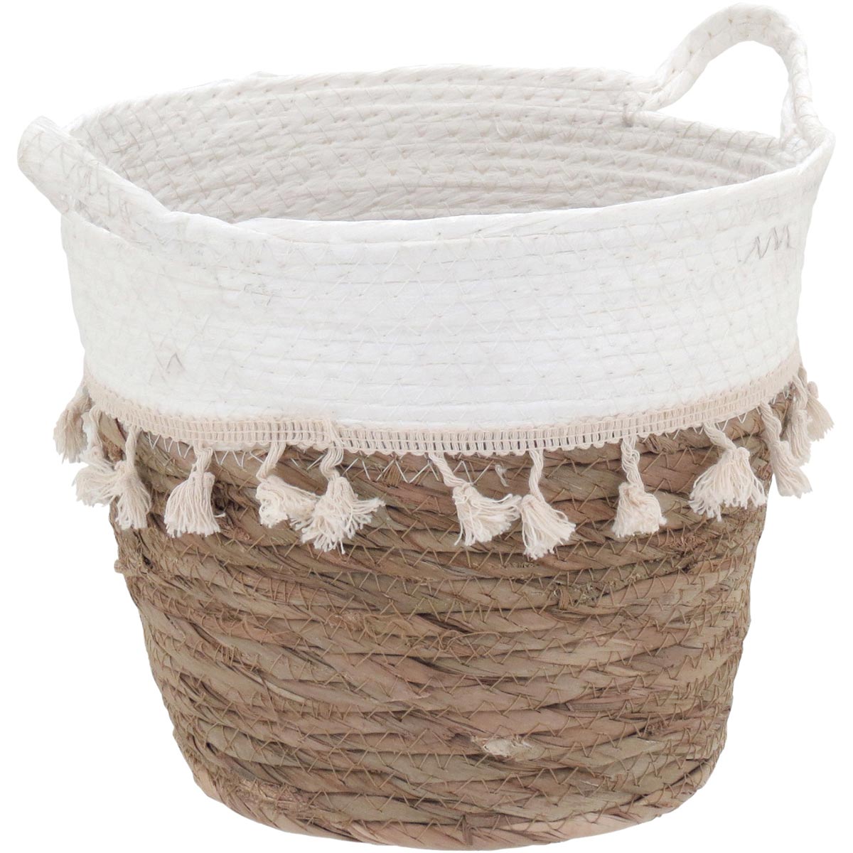 Conjunto de Cestas Organizadoras Fibra Branca 3 Peças  - Decorativas