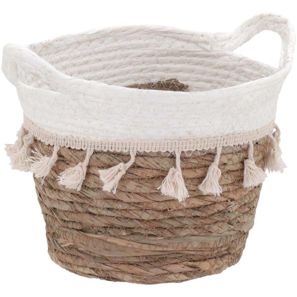 Conjunto de Cestas Organizadoras Fibra Branca 3 Peças  - Decorativas