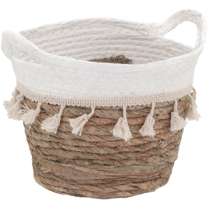 Conjunto de Cestas Organizadoras Fibra Branca 3 Peças  - Decorativas