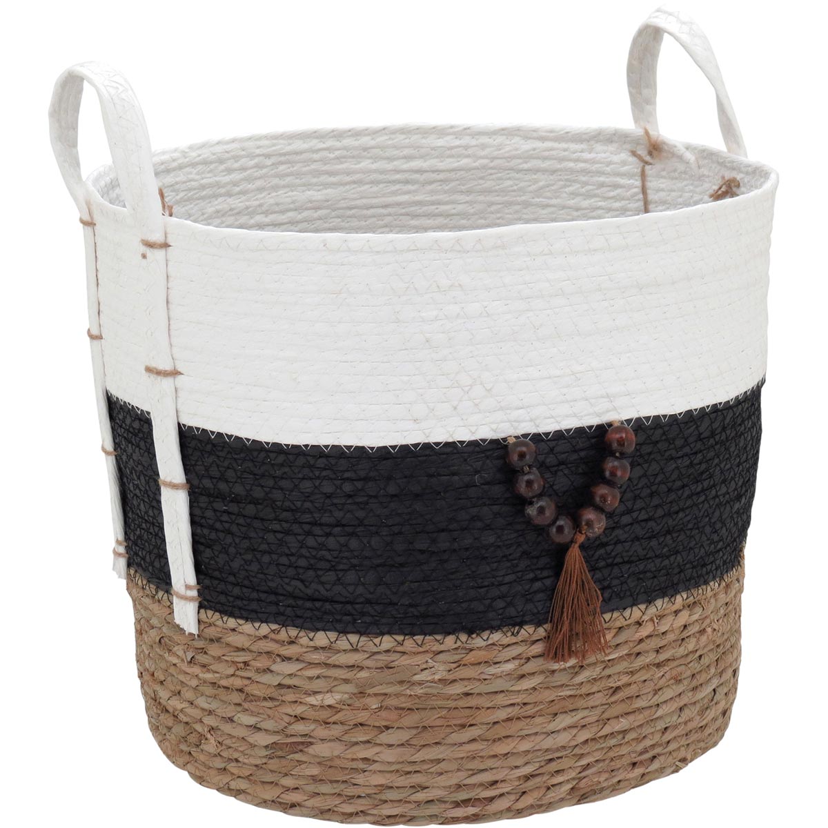 Conjunto de Cestas Decorativas Abigail 3 Peças Fibra Multicolorido