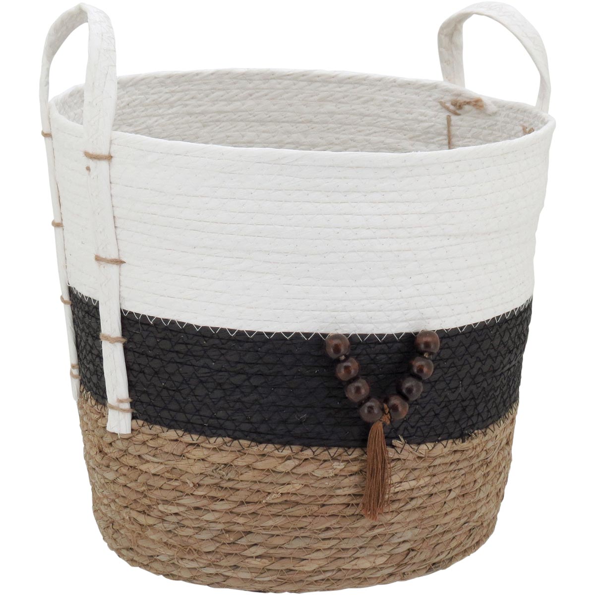 Conjunto de Cestas Decorativas Abigail 3 Peças Fibra Multicolorido