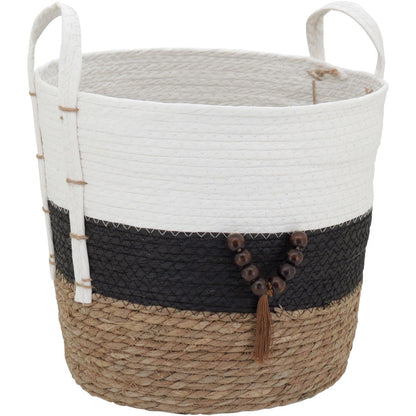 Conjunto de Cestas Decorativas Abigail 3 Peças Fibra Multicolorido