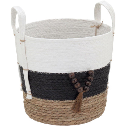 Conjunto de Cestas Decorativas Abigail 3 Peças Fibra Multicolorido