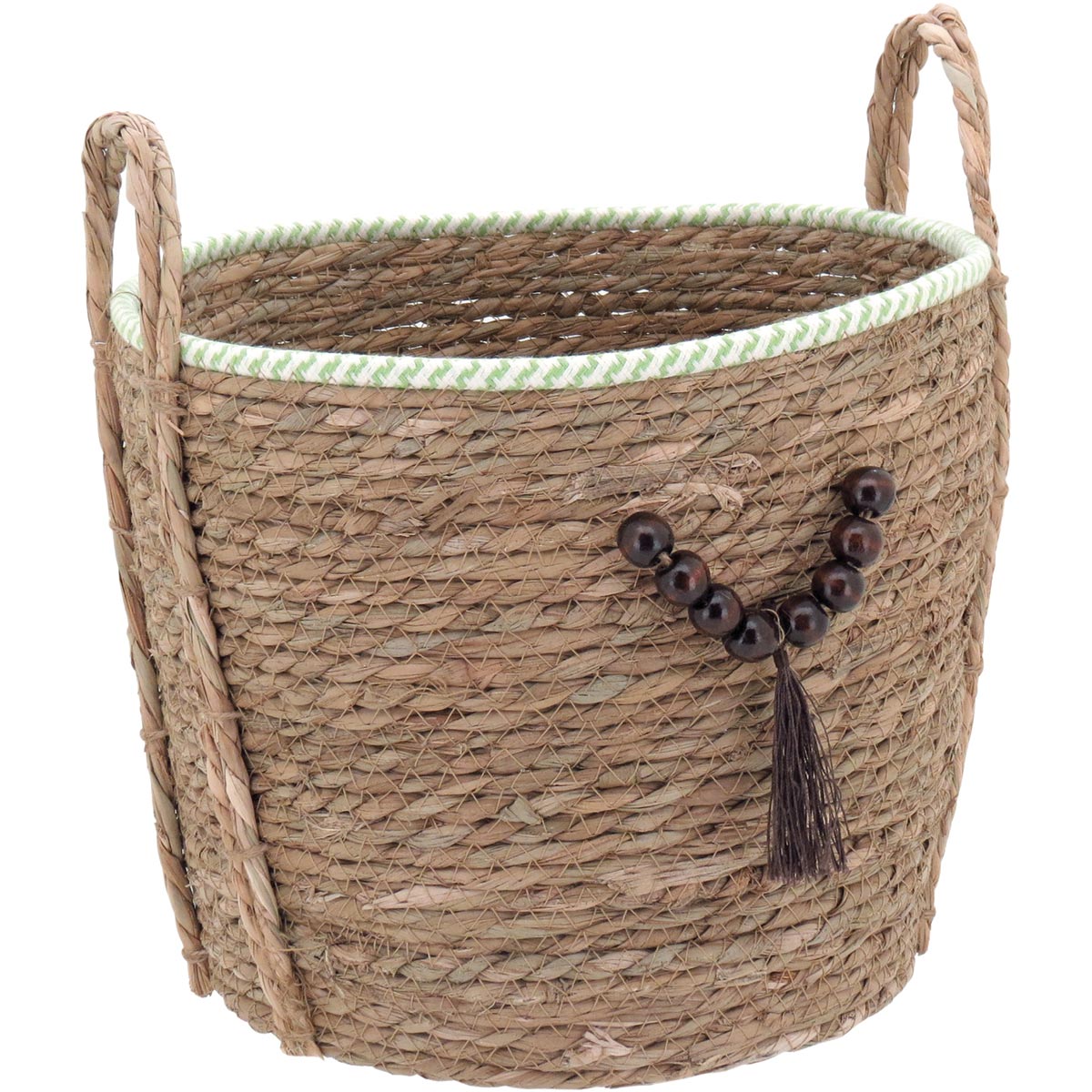 Conjunto de Cestas Decorativas Abigail 3 Peças Fibra Verde