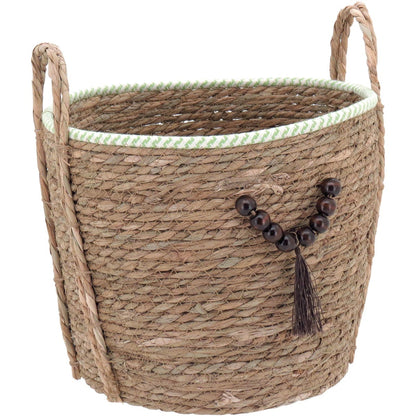 Conjunto de Cestas Decorativas Abigail 3 Peças Fibra Verde