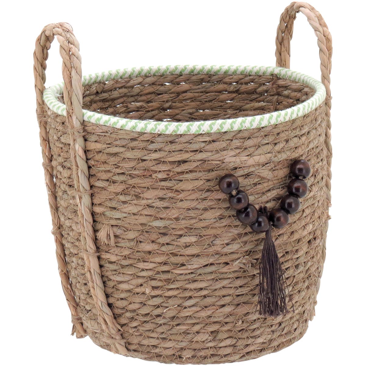 Conjunto de Cestas Decorativas Abigail 3 Peças Fibra Verde