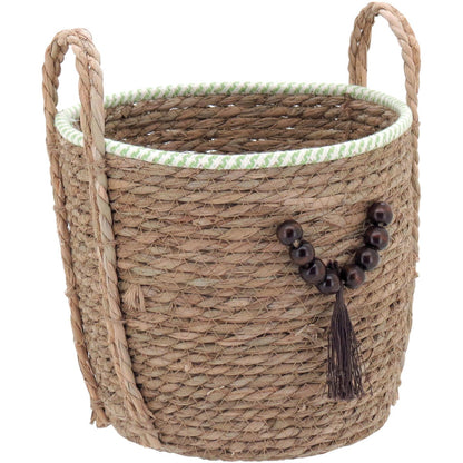 Conjunto de Cestas Decorativas Abigail 3 Peças Fibra Verde