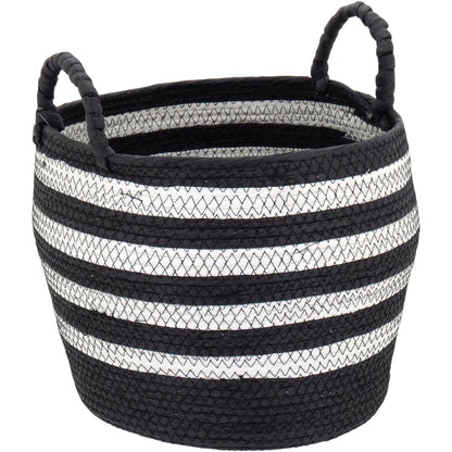Cestas Decorativas Organizadoras Sawalli 3 Peças Fibra Preta