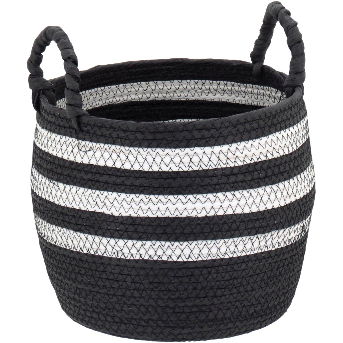Cestas Decorativas Organizadoras Sawalli 3 Peças Fibra Preta
