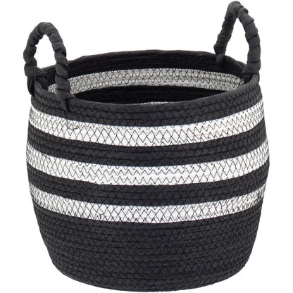 Cestas Decorativas Organizadoras Sawalli 3 Peças Fibra Preta