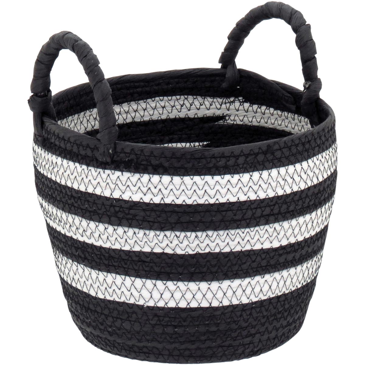 Cestas Decorativas Organizadoras Sawalli 3 Peças Fibra Preta