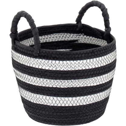 Cestas Decorativas Organizadoras Sawalli 3 Peças Fibra Preta