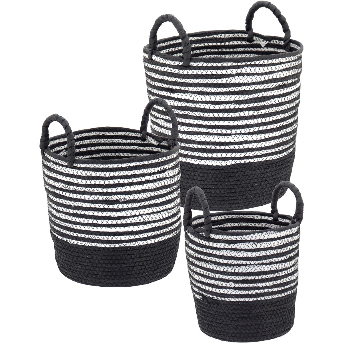 Cesta Organizadora Sawalli Grande Fibra Preto 34,3x35,3 cm