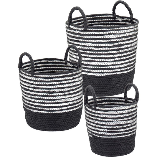 Cesta Organizadora Sawalli Grande Fibra Preto 34,3x35,3 cm