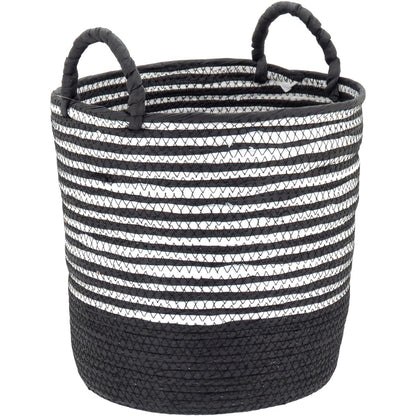 Cesta Organizadora Sawalli Grande Fibra Preto 34,3x35,3 cm