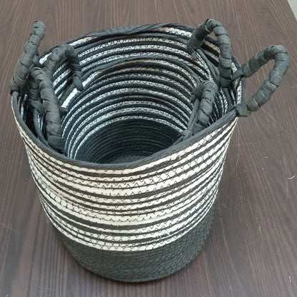 Cesta Organizadora Sawalli Grande Fibra Preto 34,3x35,3 cm
