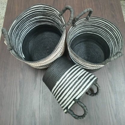 Cesta Organizadora Sawalli Grande Fibra Preto 34,3x35,3 cm