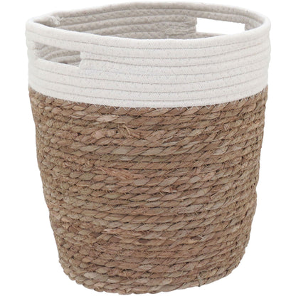 Jogo de 3 Cestas Decorativas em Fibra Natural Rústica