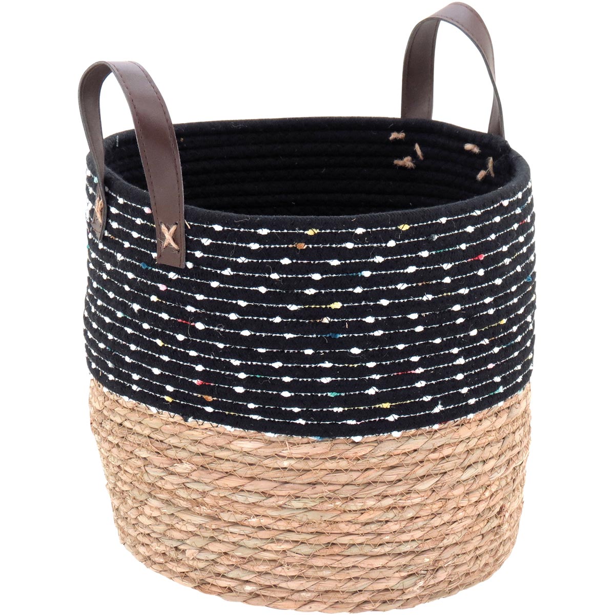 Cesta Decorativa Organizador 3 Peças Kigali Fibra Preto