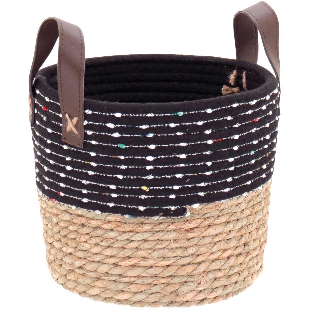 Cesta Decorativa Organizador 3 Peças Kigali Fibra Preto