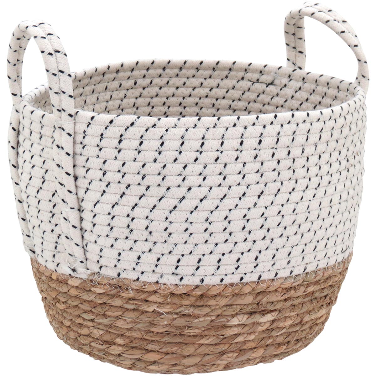 Cesta Organizadora 3 Peças Kigali Fibra Branca para Decoração e Armazenamento