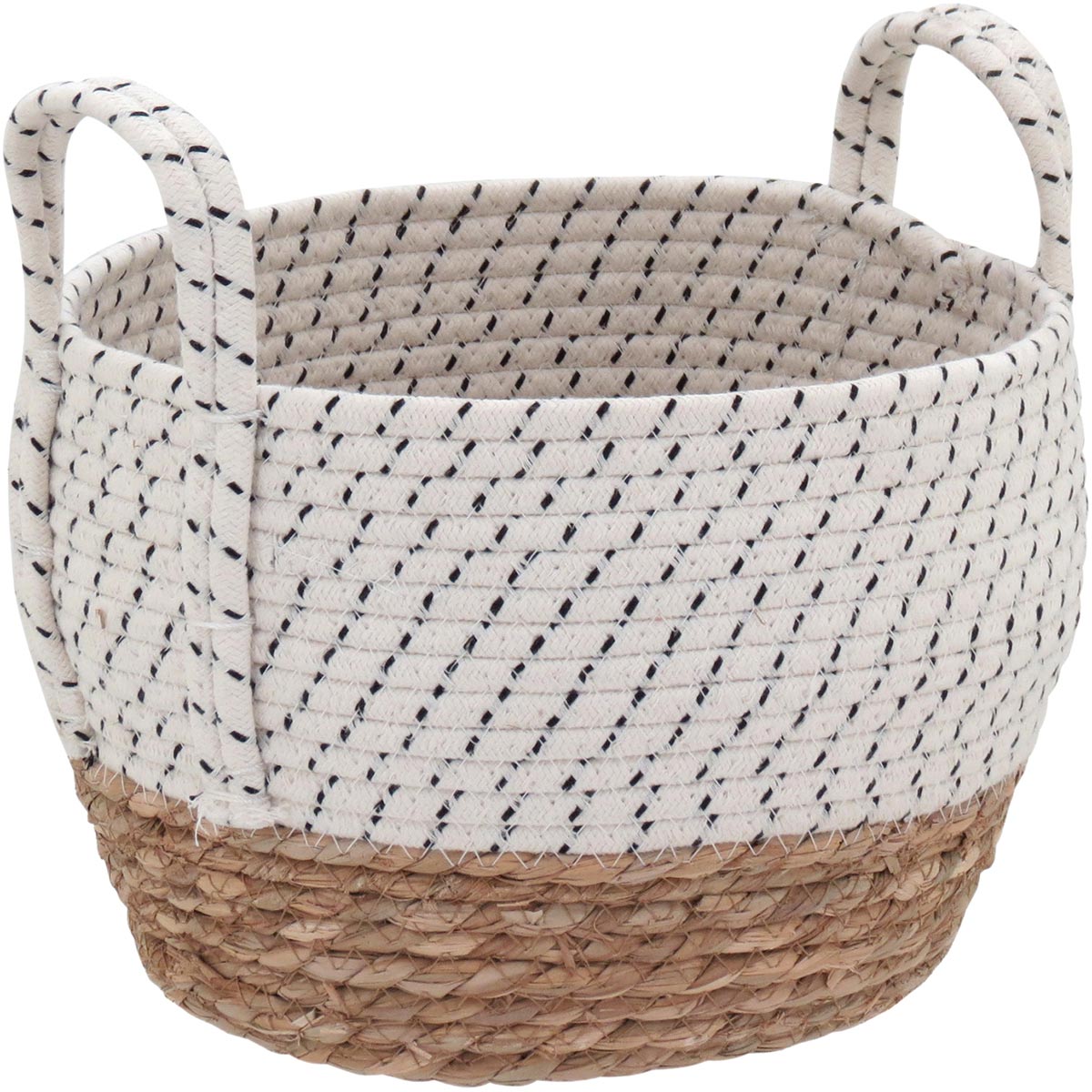 Cesta Organizadora 3 Peças Kigali Fibra Branca para Decoração e Armazenamento