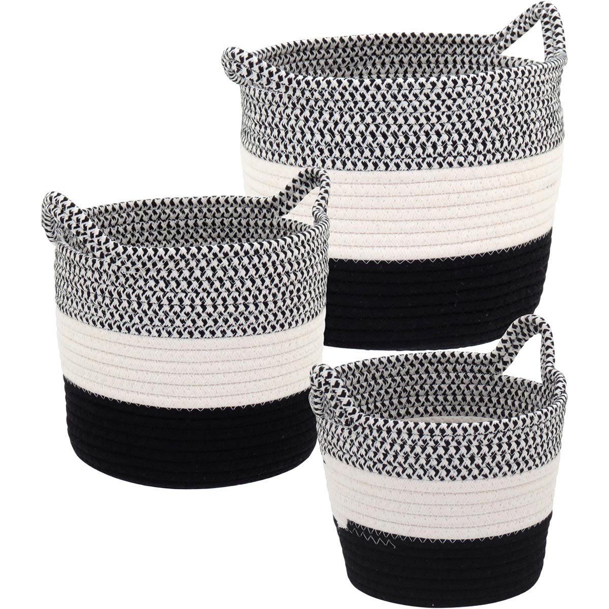 Conjunto de Cestas Decorativas Allegra Tecido Multicolorido 3 Peças