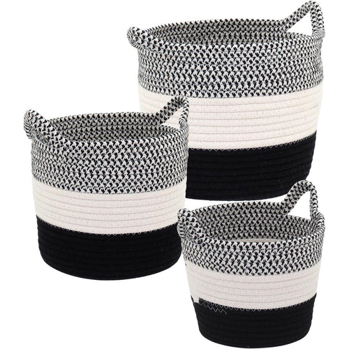 Conjunto de Cestas Decorativas Allegra Tecido Multicolorido 3 Peças