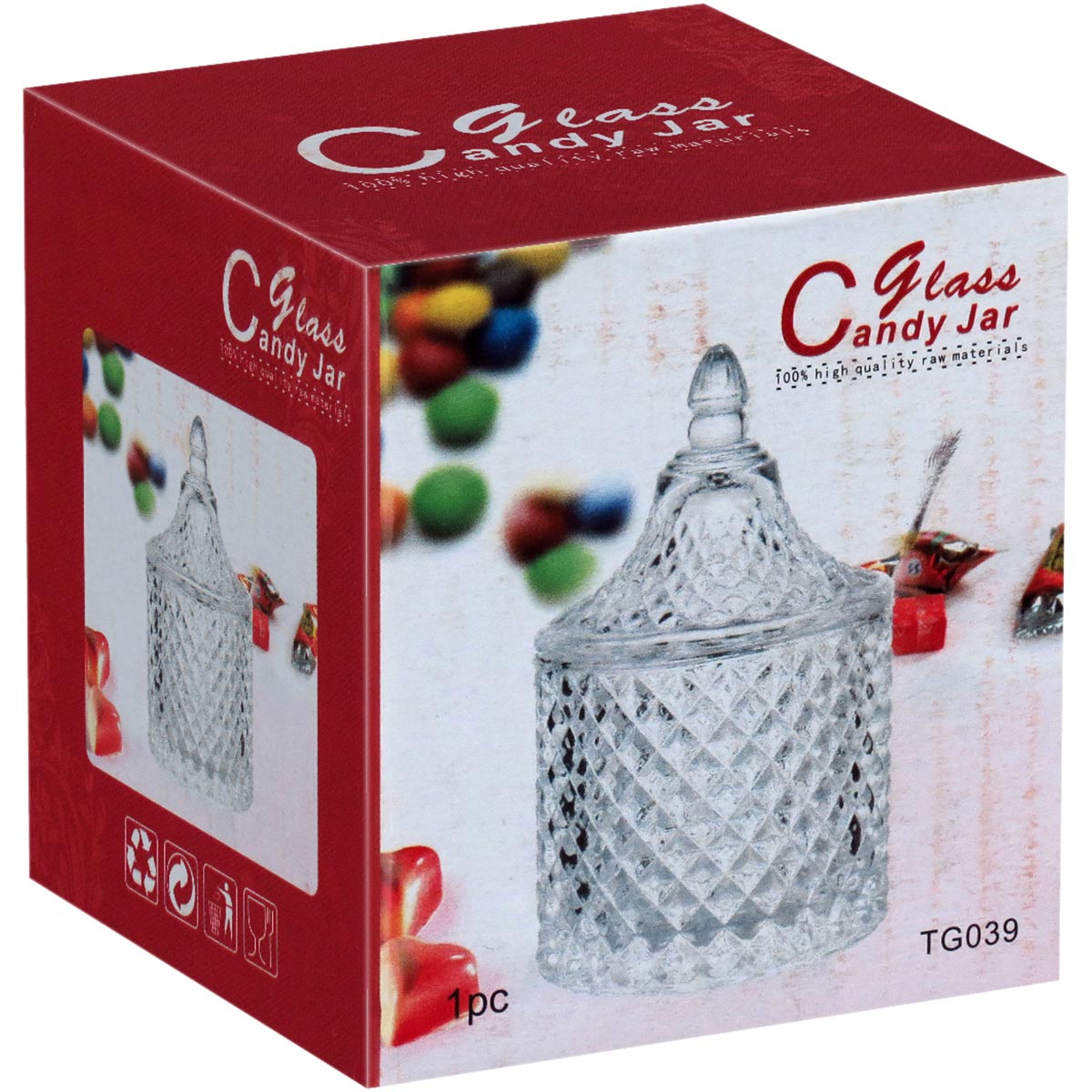 Potiche de Vidro Transparente 10x6cm para Doces e Decoração