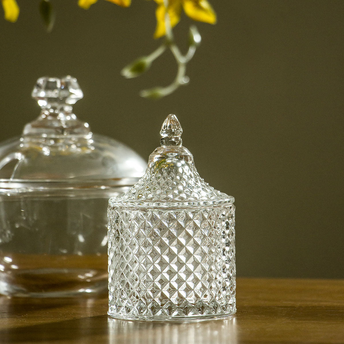 Potiche de Vidro Transparente 10x6cm para Doces e Decoração