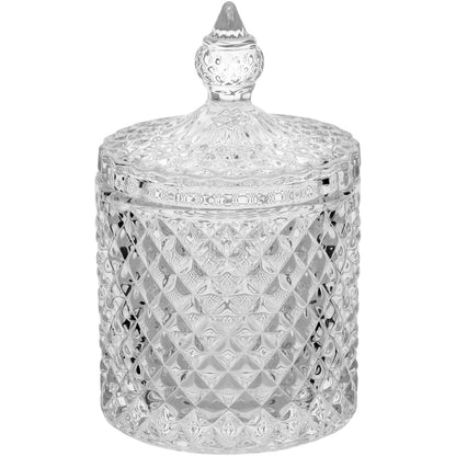 Potiche de Vidro Transparente 13x9cm Bomboniere para Guloseimas